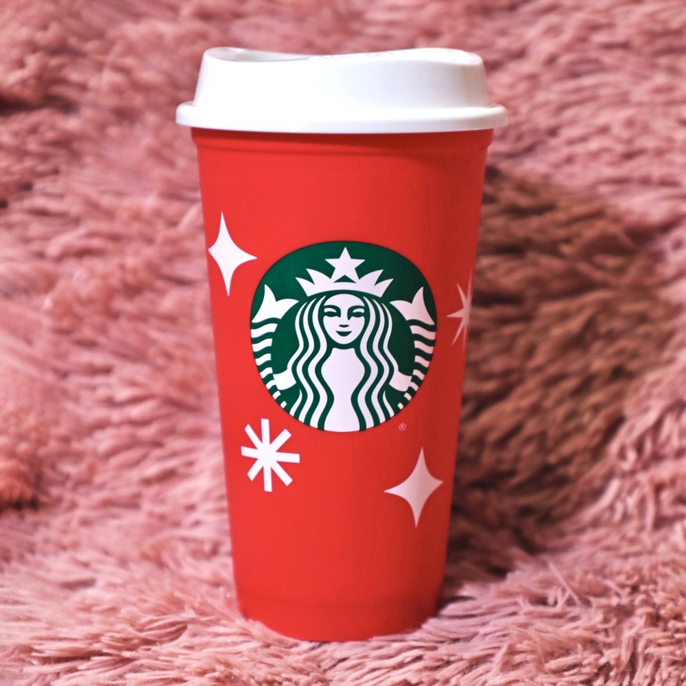 Starbucks 2022 Christmas Holiday 25 Anniversary Red 16oz Hot Reusable Cup & Lid